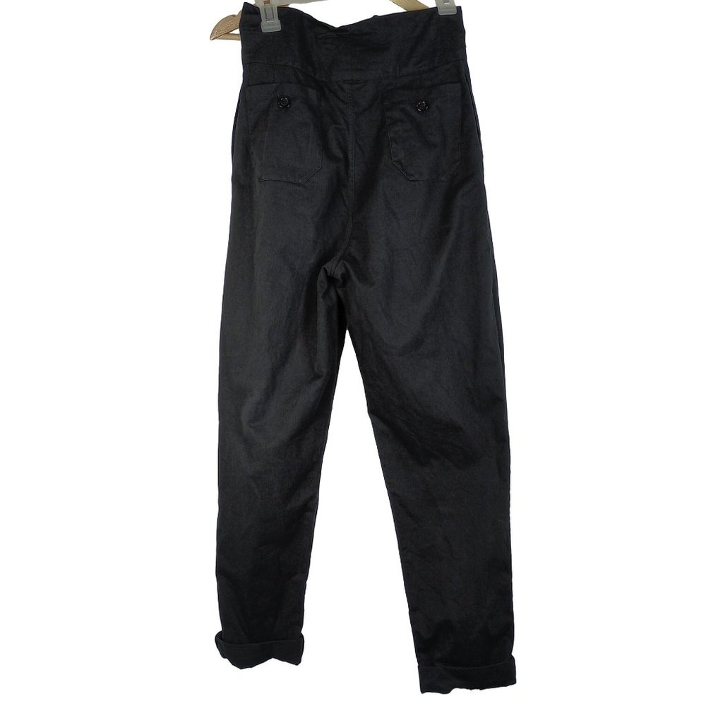 Doen Black High-Waist Pleated Trousers reposh - Picture 6 of 14
